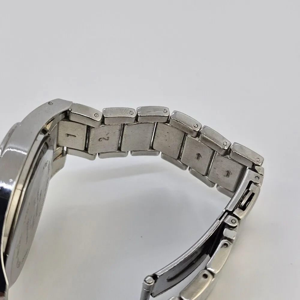 40MM Men's Diamond‎ Watch Blue Dial Gray Bracelet Band 6